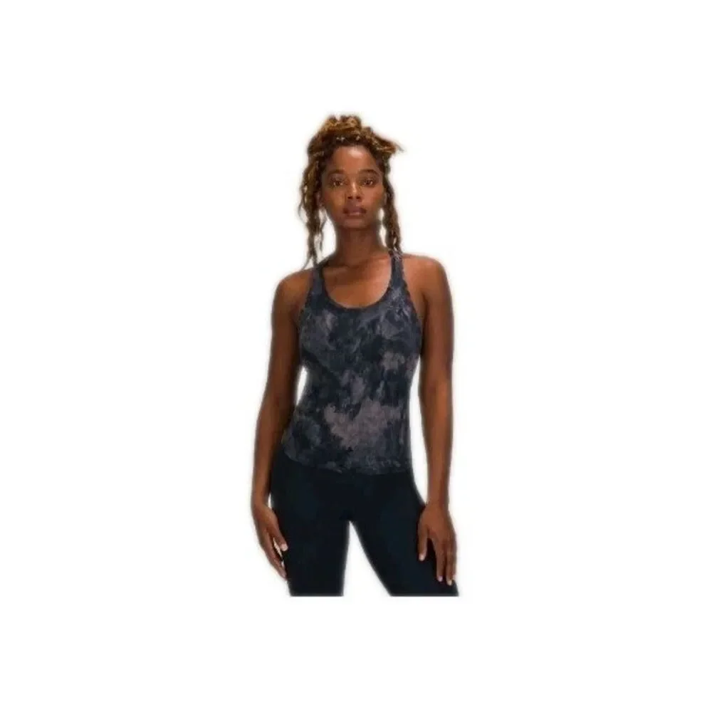 Lululemon Womens Sz 8 Cool Racerback Tank Top Short Length Diamond Dye Navy Blue